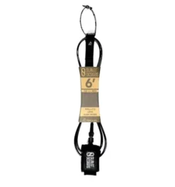 7" SLATER DESIGNS REGULAR SURFBOARD LEASH (Black/Black, 7'0")(SW)